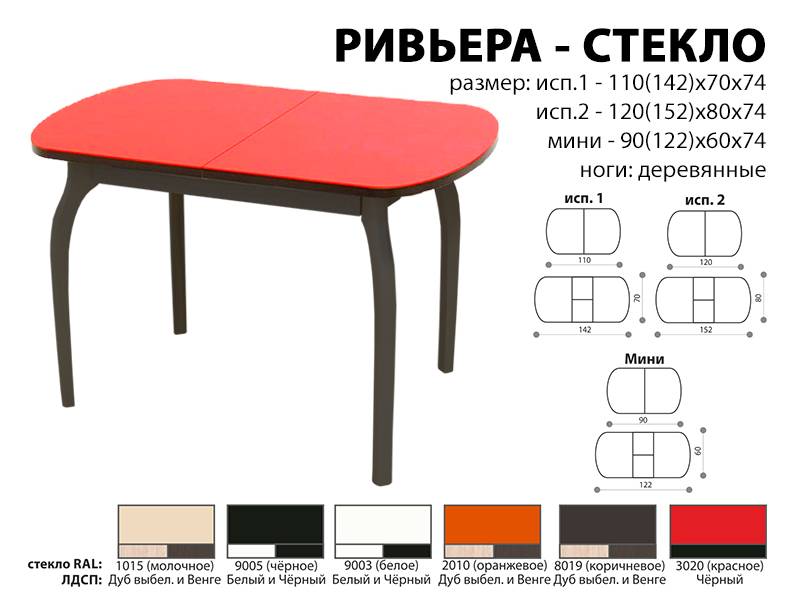 стол обеденный ривьера стекло в Кирове