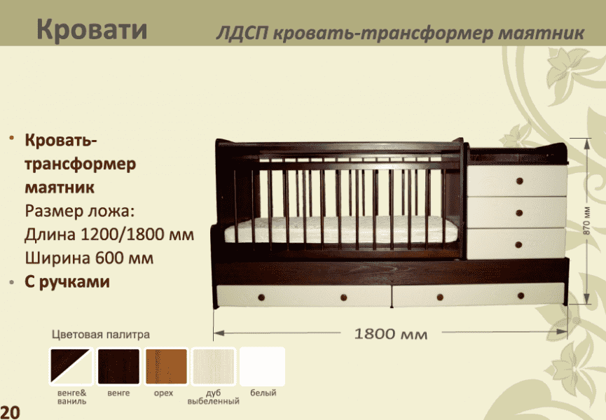 детская лдсп кровать-трансформер маятник в Кирове