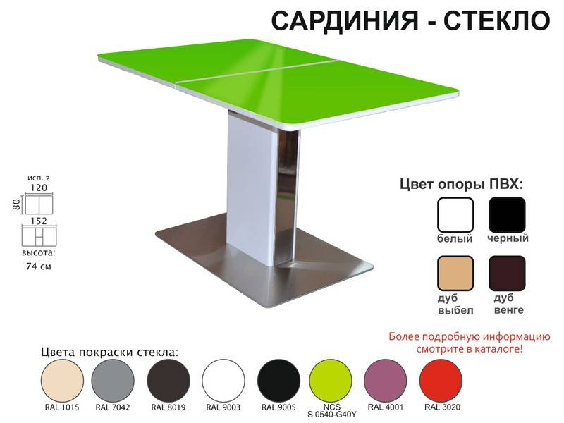 стол обеденный сардиния стекло в Кирове