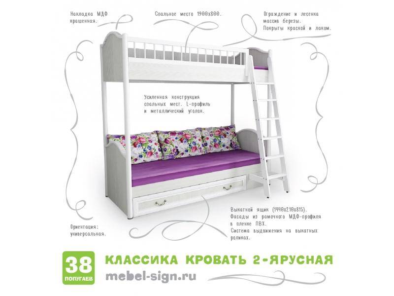 кровать двухъярусная классика в Кирове