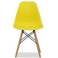 стул деревянный pc-015 желтый ножки дерево (eames style) в Кирове