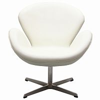 кресло swan chair экокожа белое в Кирове