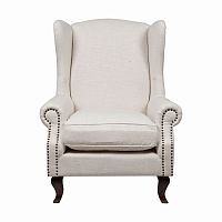 кресло мягкое с ушами белое collins wingback chair в Кирове