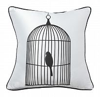 подушка с птичкой в клетке birdie in a cage white в Кирове