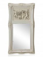 зеркало настенное прямоугольное в высокой белой раме францини distressed chalk white в Кирове