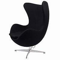 кресло arne jacobsen style egg chair черное в Кирове