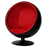 кресло eero ball chair черно-красное в Кирове