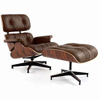 кресло eames style lounge chair & ottoman premium коричневое в Кирове