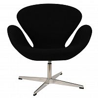 кресло arne jacobsen style swan chair черная шерсть в Кирове