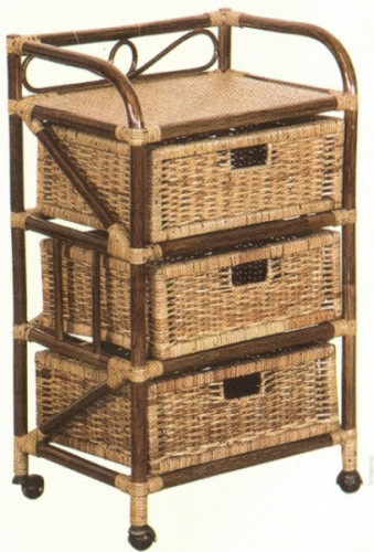 комод с плетёными ящиками tower (темный) в Кирове