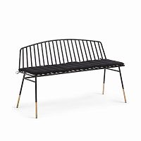 siena bench 120 черный металл черная ткань от la forma (ex julia grup) в Кирове