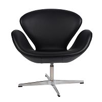 кресло arne jacobsen style swan chair черное в Кирове