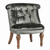 кресло sophie tufted slipper chair микровелюр серое в Кирове