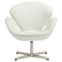 кресло swan chair кашемир белое в Кирове