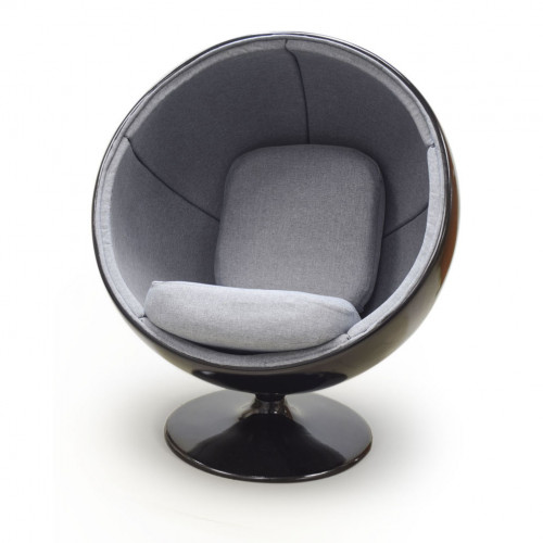 кресло ball chair черно-серое в Кирове