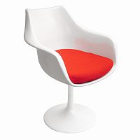 кресло tulip armchair бело-красное шерсть в Кирове