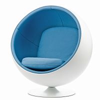 кресло ball chair бело-синее в Кирове