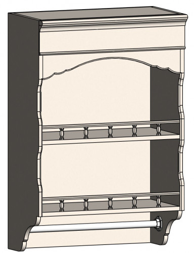 шкаф с полками и фигурным основанием навесной марсель молочно-белый в Кирове