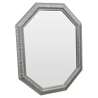 зеркало серебряное восьмиугольное вытянутое с декором silver luxury в Кирове
