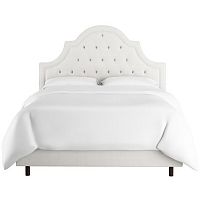 кровать двуспальная 180х200 белая с каретной стяжкой harvey tufted white в Кирове