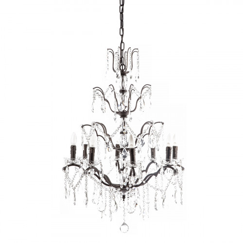 люстра maria theresa grande 8 lamps чёрная, прозрачная в Кирове