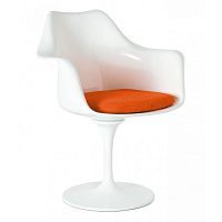 кресло tulip armchair бело-оранжевое шерсть в Кирове