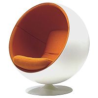 кресло eero ball chair бело-оранжевое в Кирове