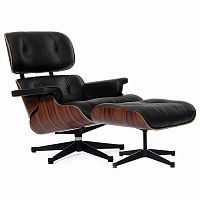 кресло eames style lounge chair & ottoman черное в Кирове