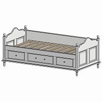 кровать-кушетка 90х190 с ящиками белая нордик в Кирове