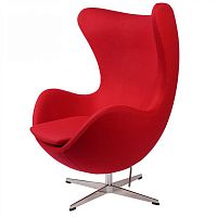 кресло arne jacobsen style egg chair красная шерсть в Кирове