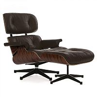 кресло eames style lounge chair палисандр коричневое в Кирове