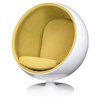 кресло eero ball chair бело-горчичное в Кирове