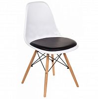 стул деревянный pc-011 белый / черный (eames style) в Кирове