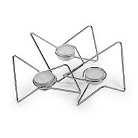 набор подсвечников серебряных металлических для чайных свечей tri-angular loop, 7 см, 3 штуки в Кирове