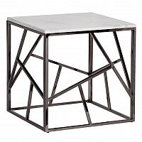 стол журнальный black chrome cube 55*55*56 см хром, белый в Кирове